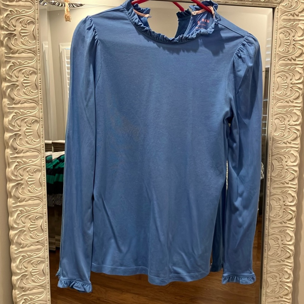 Boden ruffle neck top